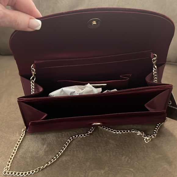 Gianni Bernini party clutch velvet bag with long shoulder bag chain. - Picture 2 of 6